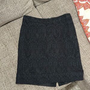 J. Crew black lace pencil skirt